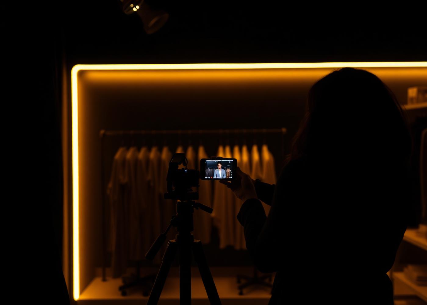 Content being filmed for a local clothing brand