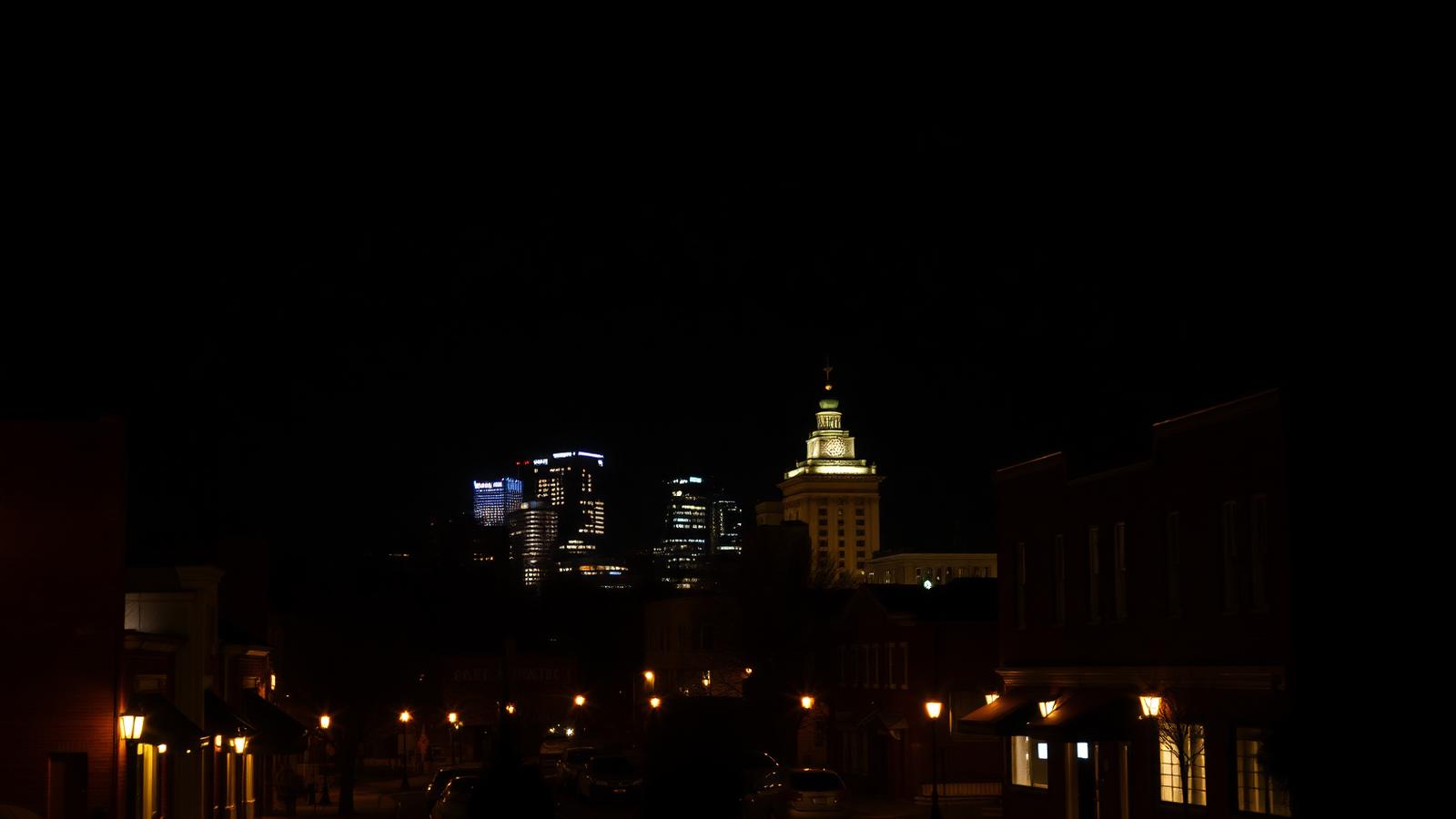 Downtown Winston-Salem at night
